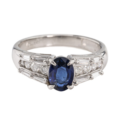 2.05ct Sapphire and Diamond Ring