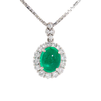 2.07ct Emerald & Diamond Pendant