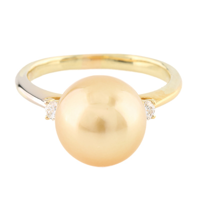 10.8mm South Sea Pearl & Diamond Ring
