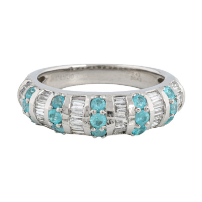 0.43ct Paraiba Tourmaline & Diamond Ring