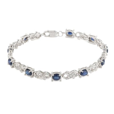 2.50ct Sapphire & Diamond Bracelet 18ct Gold