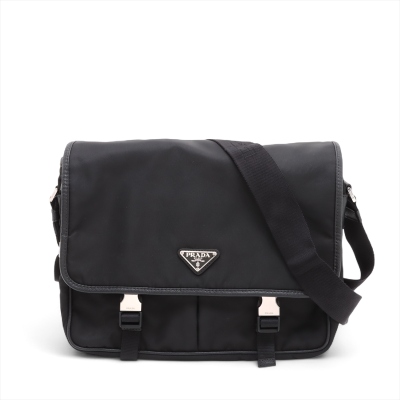 Prada Logo-Plate Re-Nylon Shoulder Bag