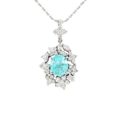 1.90ct Paraiba Tourmaline & Diamond Pendant