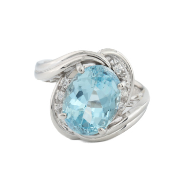 4.36ct Aquamarine & Diamond Ring