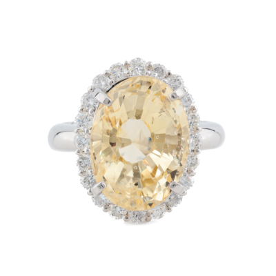 15.00ct Unheated Ceylon Sapphire Ring GSL