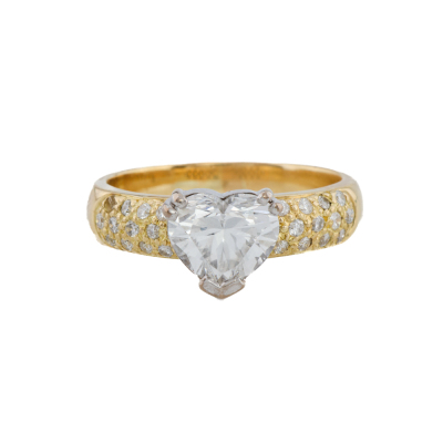 1.70ct Centre Diamond Gold Ring HRD F SI1