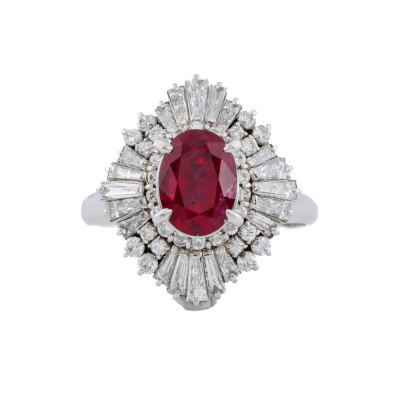 2.32ct Ruby & 1.79ct Diamond Platinum Ring