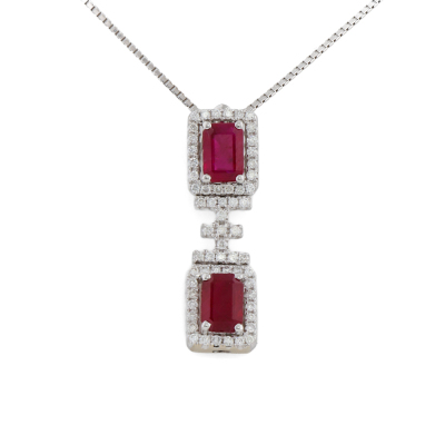2.13ct Ruby & Diamond Gold Pendant