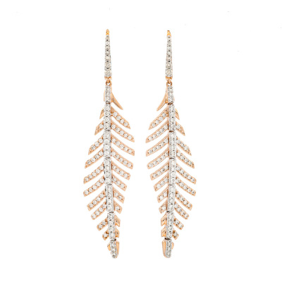 1.02ct Diamond Leaf Earrings