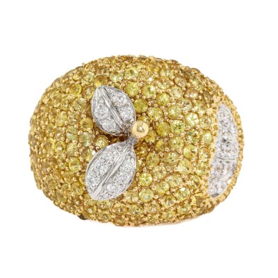 5.50ct Yellow Sapphire & Diamond Apple Ring
