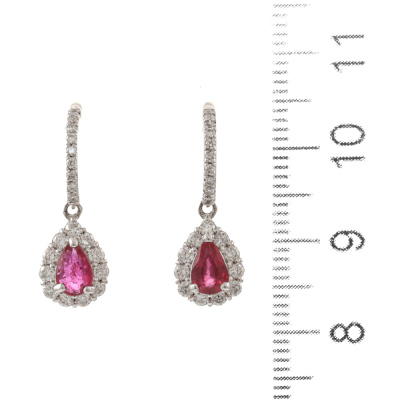 0.88ct Ruby & Diamond Earrings