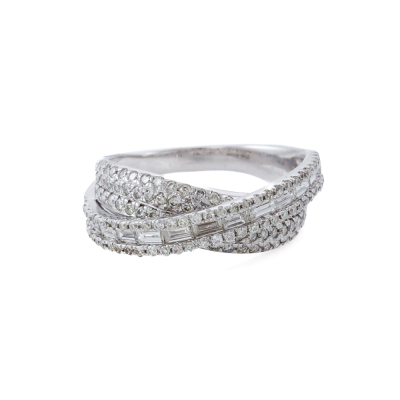 1.28ct Diamond Cross Over Ring