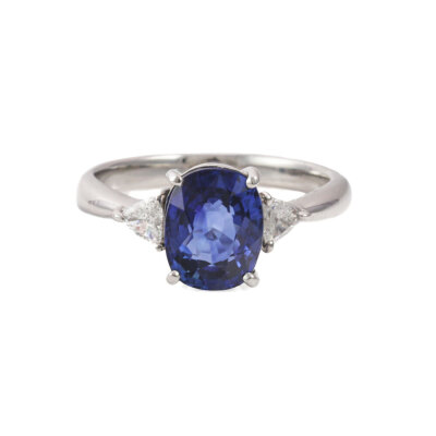 2.86ct Sri Lankan Vivid Blue Sapphire Ring