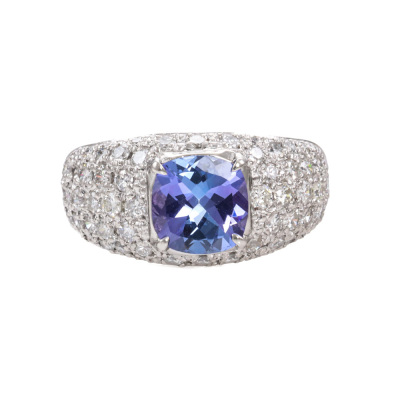 1.45ct Tanzanite & Diamond platinum Ring