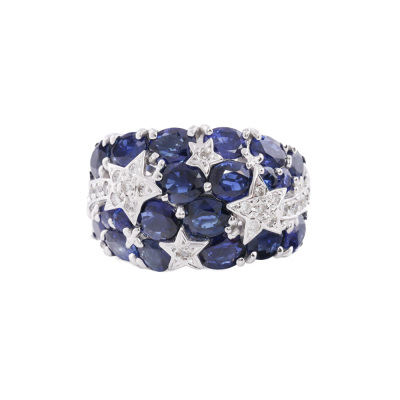 7.26ct Sapphire & Diamond Ring 18ct Gold