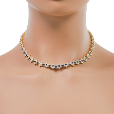 12.01ct Sapphire & 10.55ct Diamond Necklace