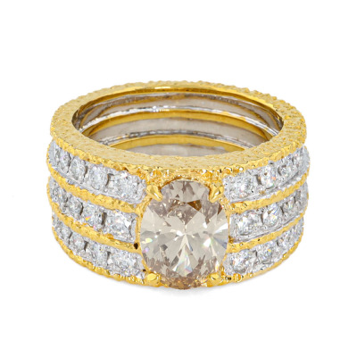1.67ct Centre Champagne Diamond Ring