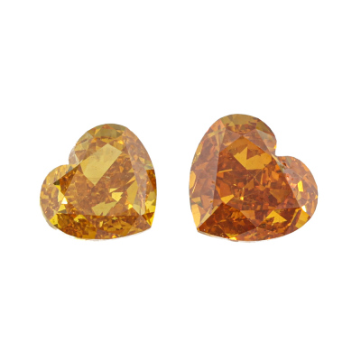 Two Loose Fancy Orange Diamonds 0.42ct