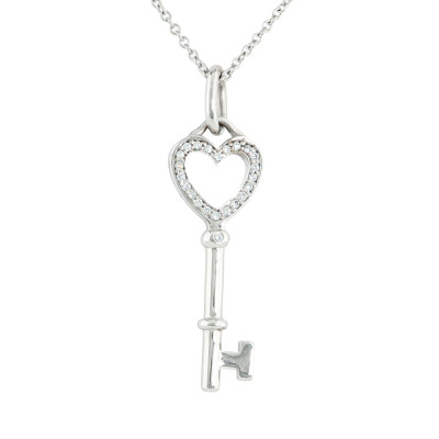 Tiffany & Co Heart Key Diamond Pendant