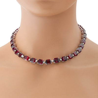 113.00ct Rhodolite Garnet & Diamond Necklace