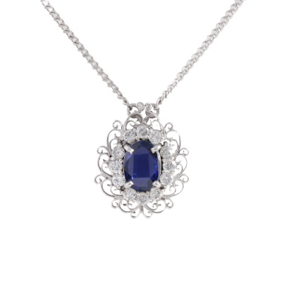 1.11ct Sapphire & Diamond Pendant