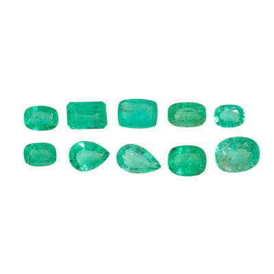 10 Loose Zambian Emeralds 13.71ct