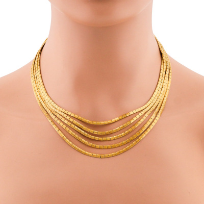 18ct Gold Five Strand Chain Necklace 75.4g