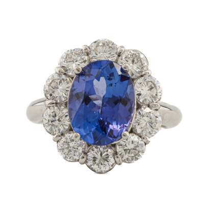 3.30ct Tanzanite & Diamond Ring