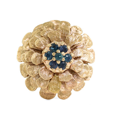 14ct Gold Flora Ring with Sapphires 11.8g*