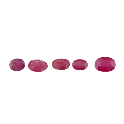 Unheated Burmese Ruby 1.31ct GSL & 4 Rubies 3.18ct