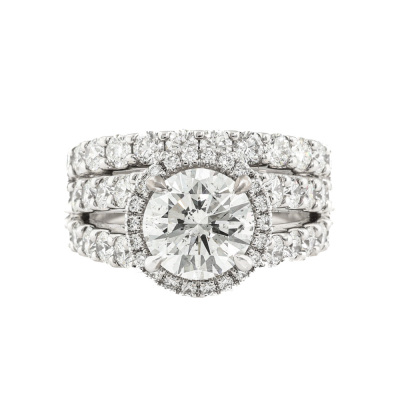 2.73ct Centre Diamond GIA 2.50ct Side Diamonds