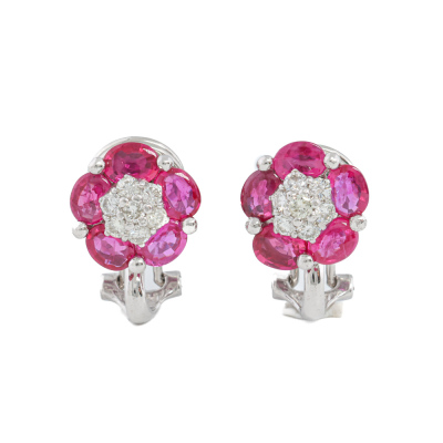 2.58ct Ruby & Diamond Earrings