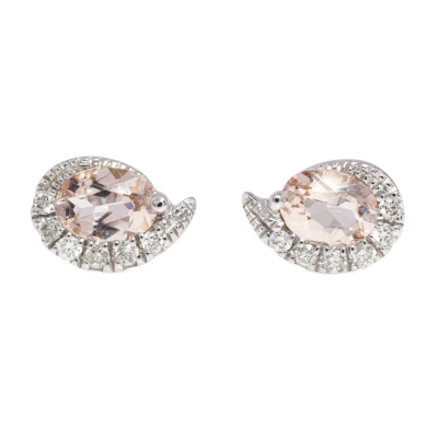 0.30ct Morganite & Diamond Earrings*