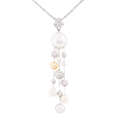 14.4mm South Sea, Akoya Pearl & Diamond Pendant