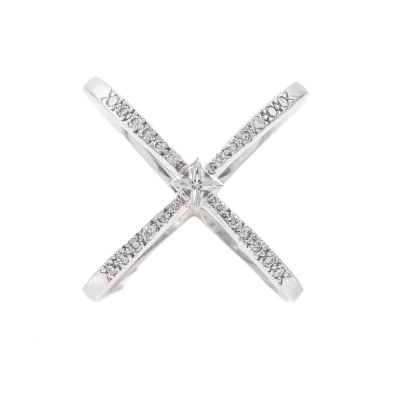 Diamond Dress Ring 0.40ct 18ct White Gold 7.6g*
