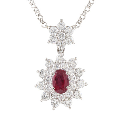 0.55ct Ruby & 0.89ct Diamond Pendant