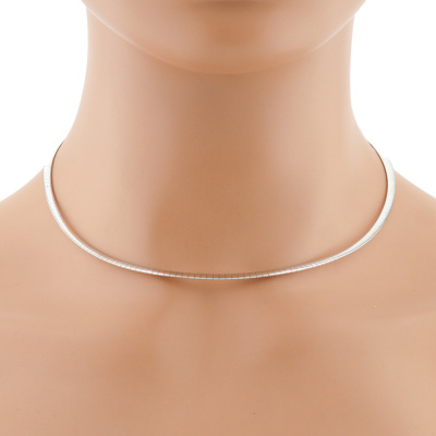 14ct Two Tone Reversible Omega Necklace 18.1g*