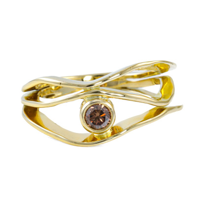 Argyle Cognac Diamond 0.30ct 18ct Yellow Gold Ring