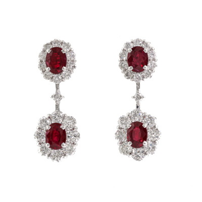 1.42ct Ruby & Diamond Earrings