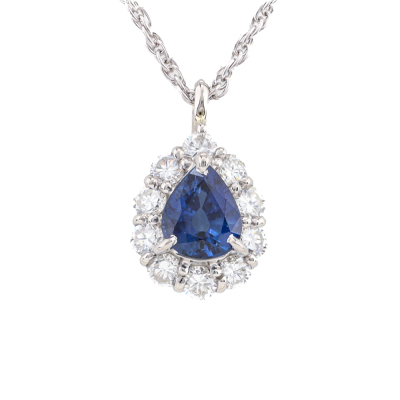 1.35ct Sapphire & Diamond Pendant