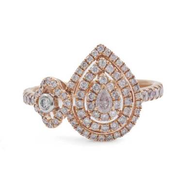 0.71ct Pink & White Diamond Dress Ring 18ct Gold*