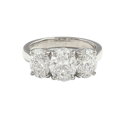 3.50ct Diamond Trilogy Ring GIA D