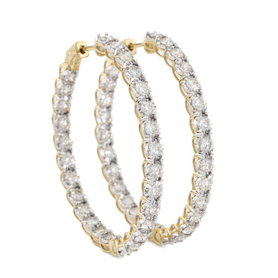 4.98ct Diamond Inside-out Hoop Earrings