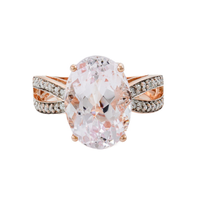 6.30ct Kunzite & Diamond Rose Gold Ring*