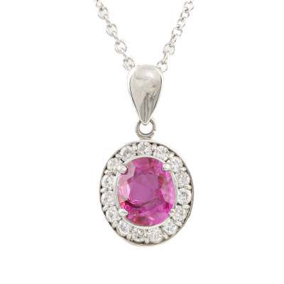 1.03ct Unheated Burmese Pink Sapphire Pendant