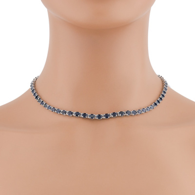 25.00ct Sapphire & 1.00ct Diamond Necklace