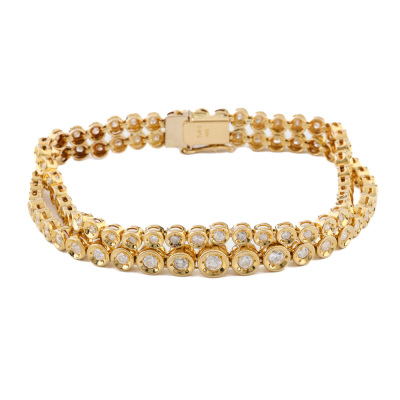 3.60ct Diamond 2 Row Tennis Bracelet 18ct Gold