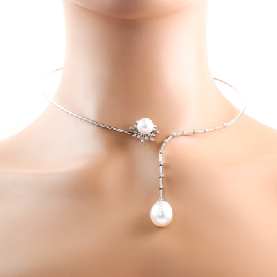 South Sea Pearl & Diamond Collar Necklace 18ct 21.8g*