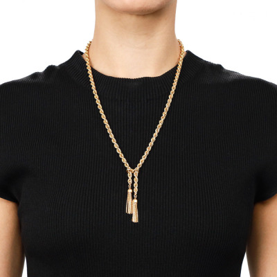 18ct Gold Rope Necklace with Tassels 25.0g