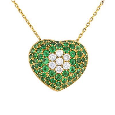 3.00ct Tsavorite & Diamond Pendant 18ct Gold